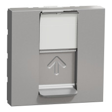 Розетка компьютерная RJ45 категория 6UTP 2 модули алюминий [NU341530] ABS-UV Unica New Шнейдер Электрик