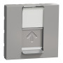 Розетка компьютерная RJ45 категория 6UTP 2 модули алюминий [NU341530] ABS-UV Unica New Шнейдер Электрик
