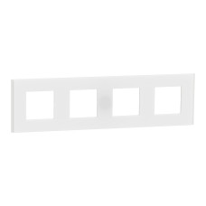 Рамка 4-постовая 85x305x10,25mm матовый белый [NU600879] PC Unica Deco Signature Шнейдер Електрік