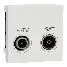 Розетка R-TV SAT одинарная 2 модули белая[NU345418] ABS-UV Unica New Шнейдер Электрик