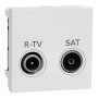 Розетка R-TV SAT одинарная 2 модули белая[NU345418] ABS-UV Unica New Шнейдер Электрик