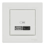 USB розетка A+C 3A Asfora белая ABS [EPH2700421] Шнейдер Электрик