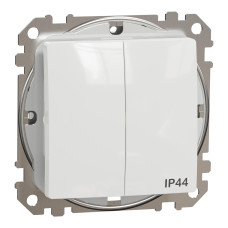 Двухклавишный выключатель IP44 Белый 73х73х38mm [SDD211105] Sedna Design & Elements Schneider Electric
