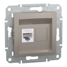 Розетка компьютерная RJ45 UTP кат.6 Asfora бронза ABS [EPH4700169] Шнейдер Электрик