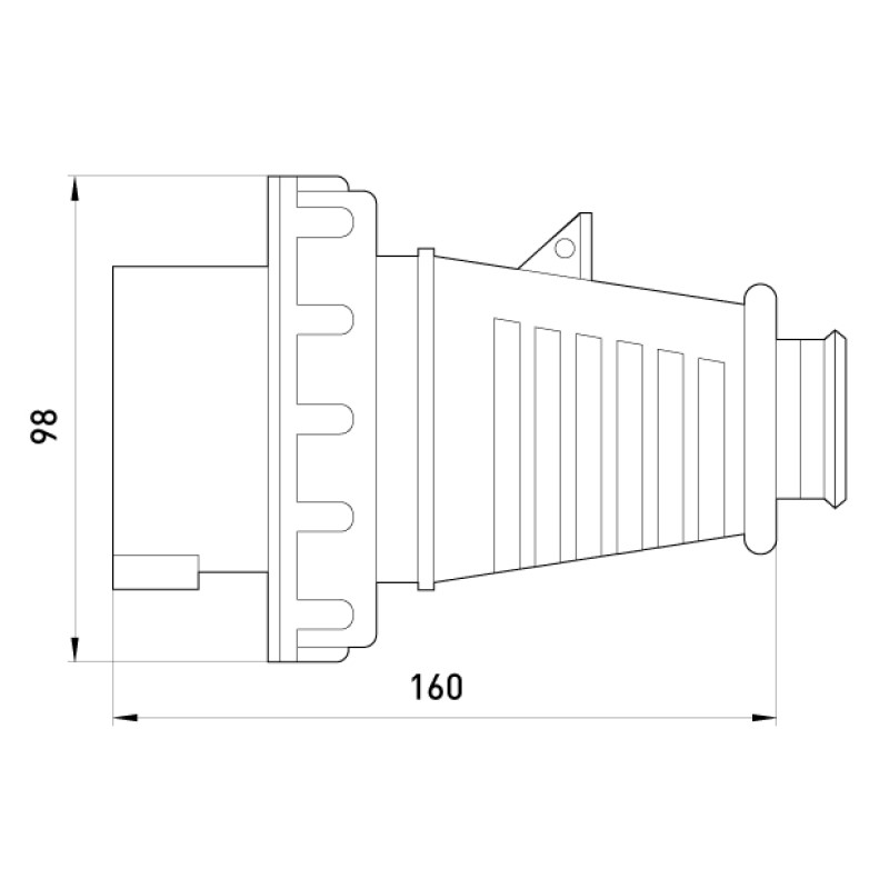 Силова вилка 3P+N+PE 32А 400В переносна IP67 синя [3646-337] E.NEXT