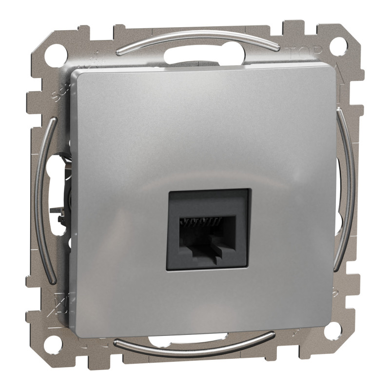 Компютерна розетка RJ45 CAT6 UTP Алюміній 73х73х35mm ABS-UV [SDD113461] Sedna Design & Elements Schneider Electric