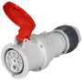 Силовая розетка 3P+E 63А 400В переносная IP44 красная [GW63020H] IEC 309 HP GEWISS