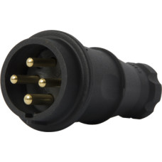 Силовая вилка 3P+N 16А 250В переносная каучук IP44 черная [s9100035] E.NEXT e.plug.rubber.060.16