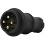 Силова вилка 3P+N 16А 250В переносна каучук IP44 чорна [s9100035] E.NEXT e.plug.rubber.060.16