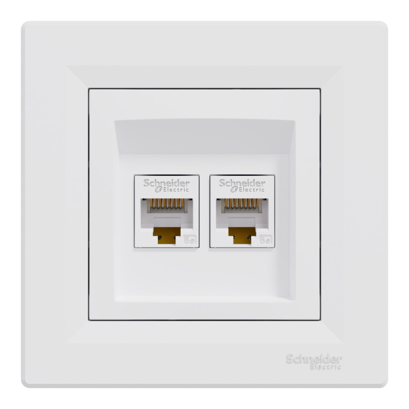 Розетка комп'ютерна з RJ45 UTP кат.5Е Asfora біла ABS [EPH4400121] Шнейдер Електрік