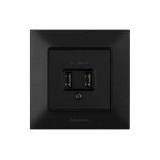 Розетка USB двойная 2А 5В тип А Arkedia Slim черная ABS [WNTC02312BL-UA1] Panasonic