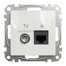 Розетка RJ45 кат.6 UTP -TV белая [SDD111469T] ABS-UV Sedna Design&Element Шнейдер Электрик