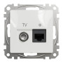 Розетка RJ45 кат.6 UTP-TV біла [SDD111469T] ABS-UV Sedna Design&Element Шнейдер Електрік