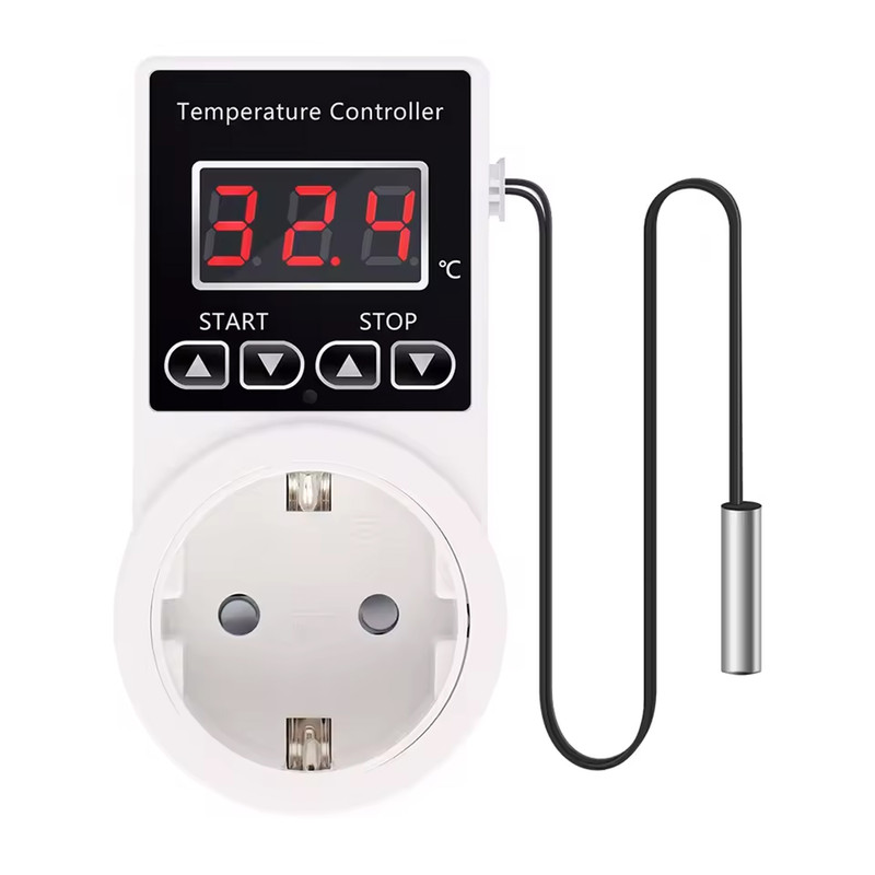 Цифровой термостат 10A 230V с датчиком температуры -20~120℃ в розетку [DART:VPT] TAXNELE