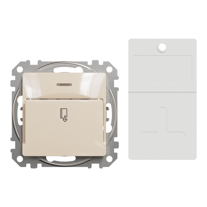 Карточный выключатель 10А Бежевый 73х73х45mm ABS-UV [SDD112121] Sedna Design & Elements Schneider Electric