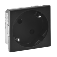 Розетка 2к+З Mosaic із заземленням та шторками Чорний [079355L] Legrand