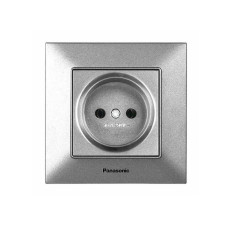 Розетка без заземления Arkedia Slim серебряная ABS [WNTC02012SL-UA1] Panasonic