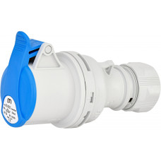 Силовая розетка 2P+PE 16А 230В переносная IP44 синяя [4482000] ES-1632 ETI