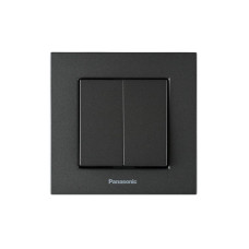 Выключатель двухклавишный Karre Plus 55 с рамкой ABS дымчатый [WDTC90092DG-UA1] Panasonic
