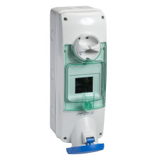 Силовая розетка 2P+E 63А 250В стационарная IP65 синяя [PKB63Q523] PratiKa Schneider Electric