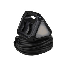Сетевой фильтр-удлинитель 4 гнезда 15м с з/к, LED фонарик IP44 с выключателем [ECO019001016] Grot АСКО