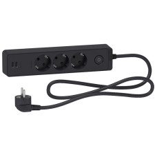 Удлинитель 1.5м с з/к 3 гнезда [ST943U1B] UNICA EXTEND Schneider Electric