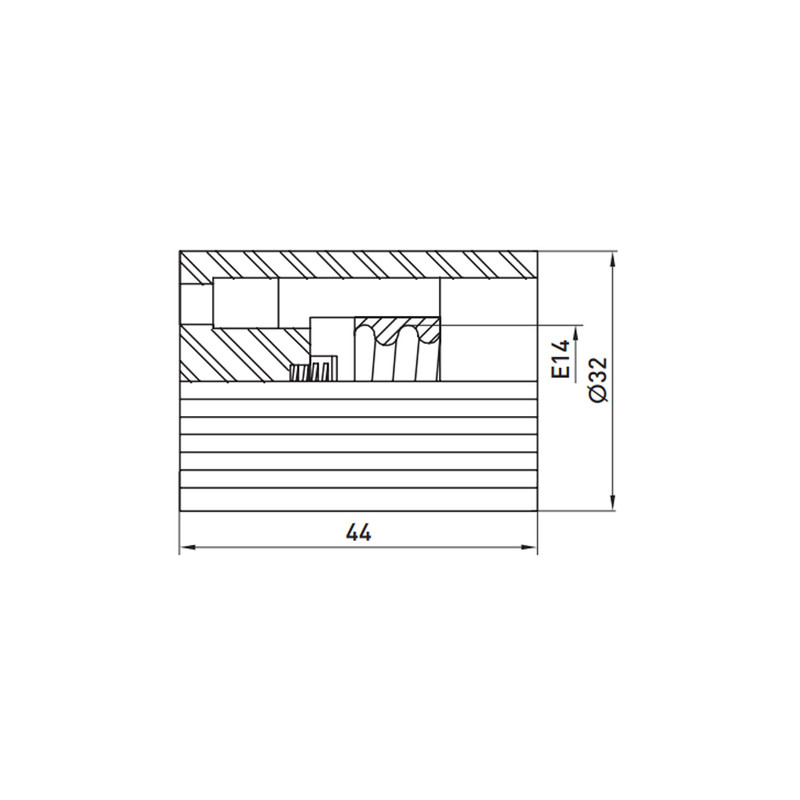 Патрон E14 44х32mm керамічний [s9100013] e.lamp socket.Е14.cer E.NEXT