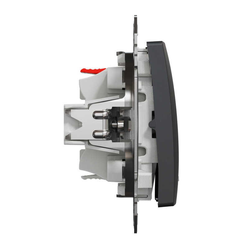 Одноклавишный переключатель с подсветкой черный [SDD114106L] ABS-UV Sedna Design&Element Шнейдер Электрик