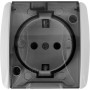 Розетка із заземленням зовнішня з кришкою прозора IP54 білий [s035058] E.NEXT e.aqua.1231.grtз