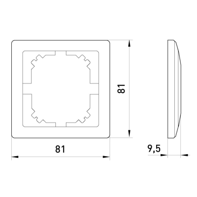 Рамка 1-постова 81х81х9,5мм антрацит [ins0040048] E.NEXT e.lux.10024L.1.fr.anthracite