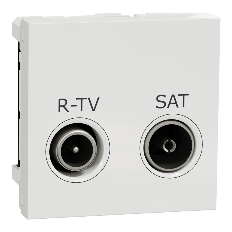 Розетка R-TV SAT одинарная 2 модули белая[NU345418] ABS-UV Unica New Шнейдер Электрик