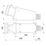 Силова розетка 3P+PE 63А 380В стаціонарна IP67 червона [p012006] E.NEXT e.socket.pro.4.63