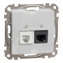 Розетка RJ45+RJ11 6UTP алюминий 73х73х37mm ABS-UV [SDD113468] Sedna Design & Elements Schneider Electric