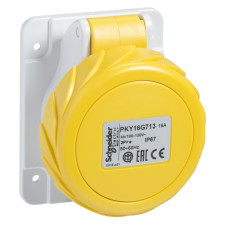 Силовая розетка 3P+E 16А 130В встраиваемая IP67 желтая [PKY16G714] PratiKa Schneider Electric