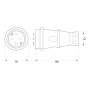 Силова вилка 3P+N 16А 250В переносна каучук IP44 чорна [s9100035] E.NEXT e.plug.rubber.060.16