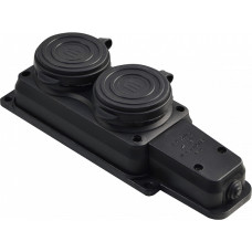 Колодка 2 гнезда с защитными крышками 16А 2Р+PE IP44 каучуковая [A0250010008] АСКО