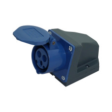 Силовая розетка 2P+PE 16А 230В стационарная IP44 синяя [HPC-S113-016-3-IP44-U] UEC