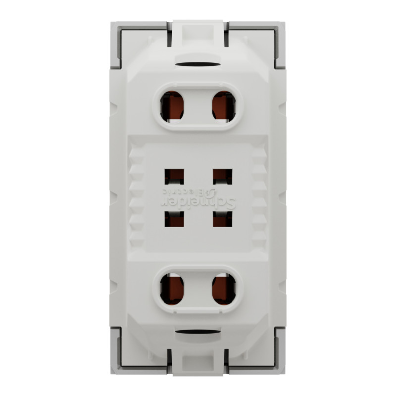 Розетка со шторками 16А Алюминий 45х22.5х39.3mm PC [NU303130] Unica New Schneider Electric
