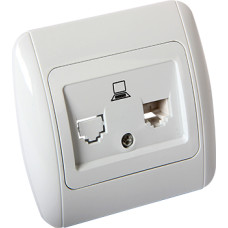 Розетка компьютерная RJ45 с рамкой белый [s035032] E.NEXT e.install.standart.819С1