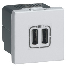 Розетка USBx2 Type-A Mosaic Белый [278594L] Legrand
