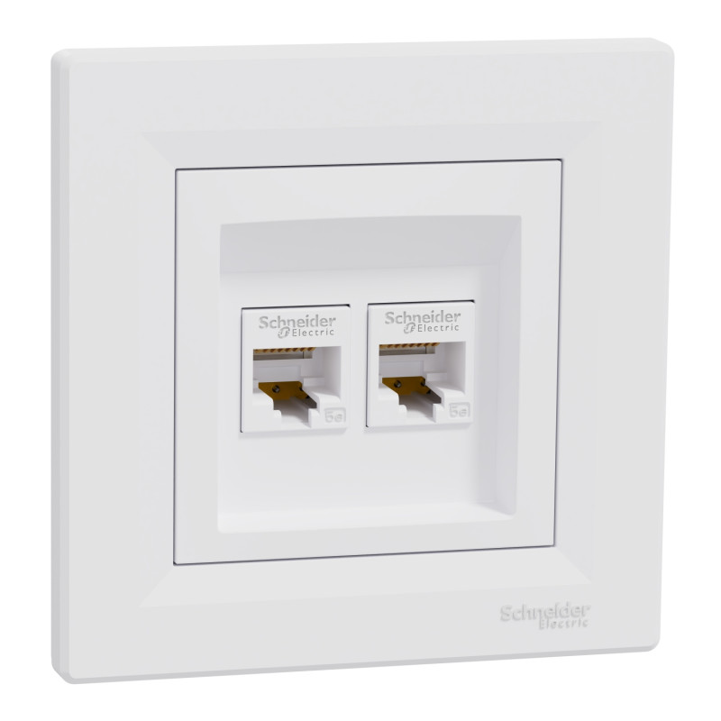 Розетка комп'ютерна з RJ45 UTP кат.5Е Asfora біла ABS [EPH4400121] Шнейдер Електрік