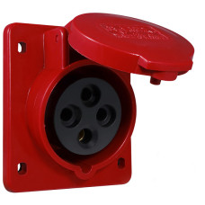 Силовая розетка 3P+PE 32А 400В встраиваемая IP44 красная [A0080030005] ГВ (424) АСКО