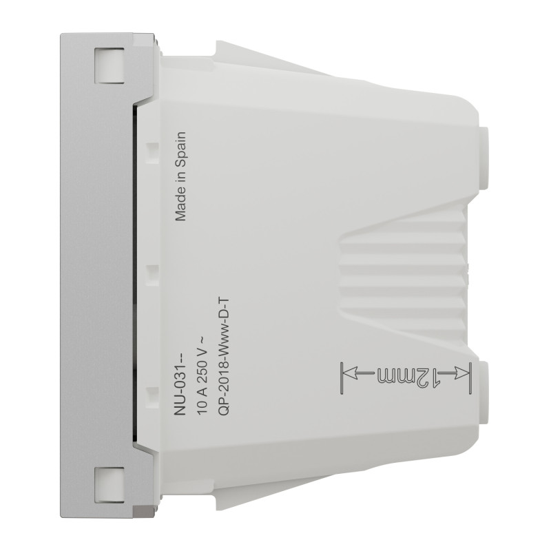 Розетка со шторками 16А Алюминий 45х22.5х39.3mm PC [NU303130] Unica New Schneider Electric