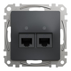 Два разъема RJ45 кат.5E UTP черный [SDD114452] ABS-UV Sedna Design&Element Шнейдер Электрик