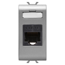 Розетка компьютерная RJ45 кат.5е UTP 1 модуль Chorusmart титан технополимер [GW14421] Gewiss