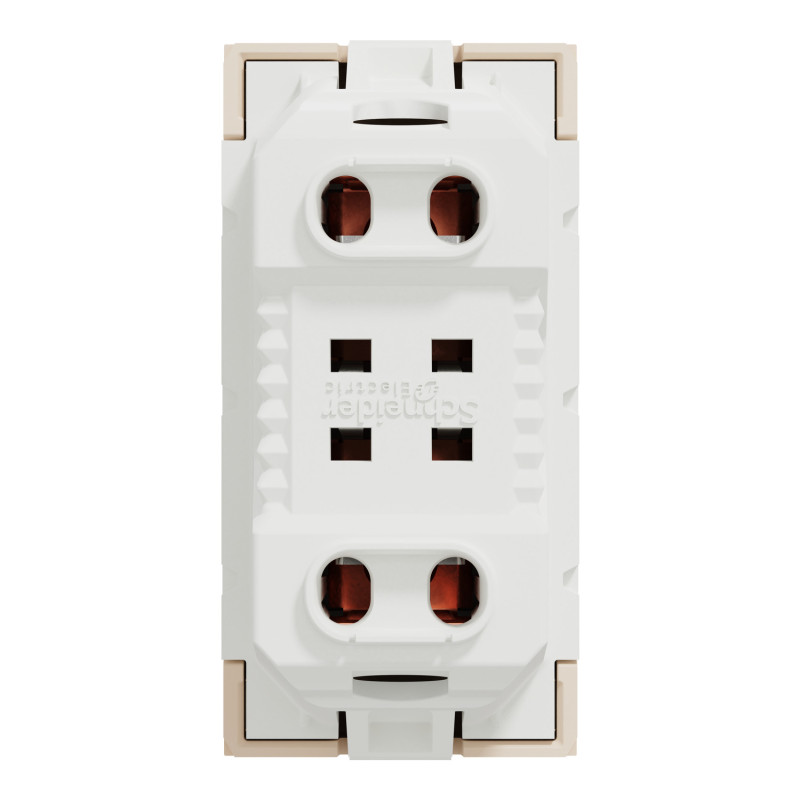 Розетка со шторками 10А Бежевый 45х22.5х37mm PC [NU303144] Unica New Schneider Electric