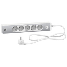 Удлинитель 1.5м с з/к 5 гнезд [ST945U1WA] UNICA EXTEND Schneider Electric
