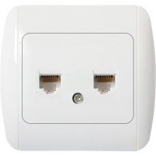 Розетка компьютерная RJ45 двойная с рамкой белый [s035033] E.NEXT e.install.standart.819С2