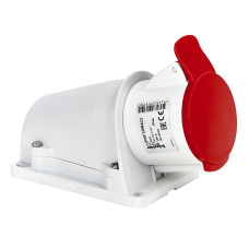 Силовая розетка 2P+E 32А 415В стационарная IP44 красная [PKF32W433] PratiKa Schneider Electric