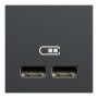 Розетка USB подвійна 2.1А 2 модулі антрациту [NU341854] PC Unica New Шнейдер Електрік